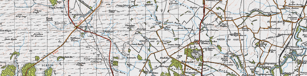Old map of Glantlees in 1947