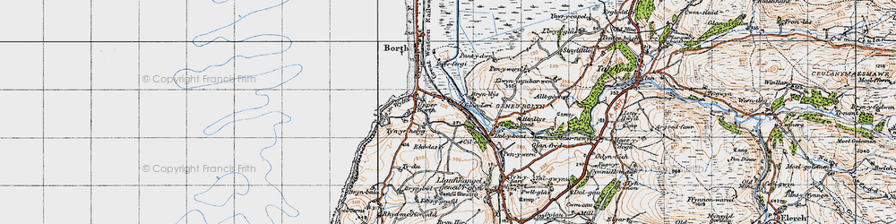 Old map of Ynysfergi in 1947