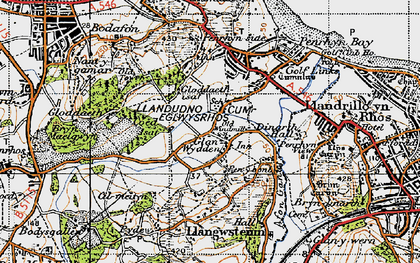 Old map of Glanwydden in 1947