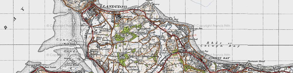 Old map of Glanwydden in 1947