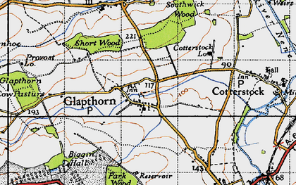 Old map of Glapthorn in 1946