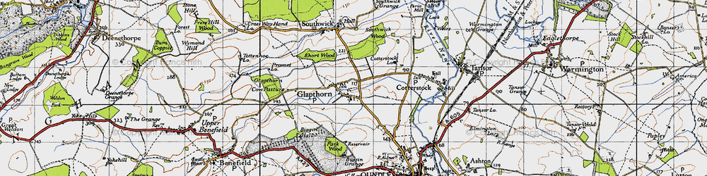 Old map of Glapthorn in 1946