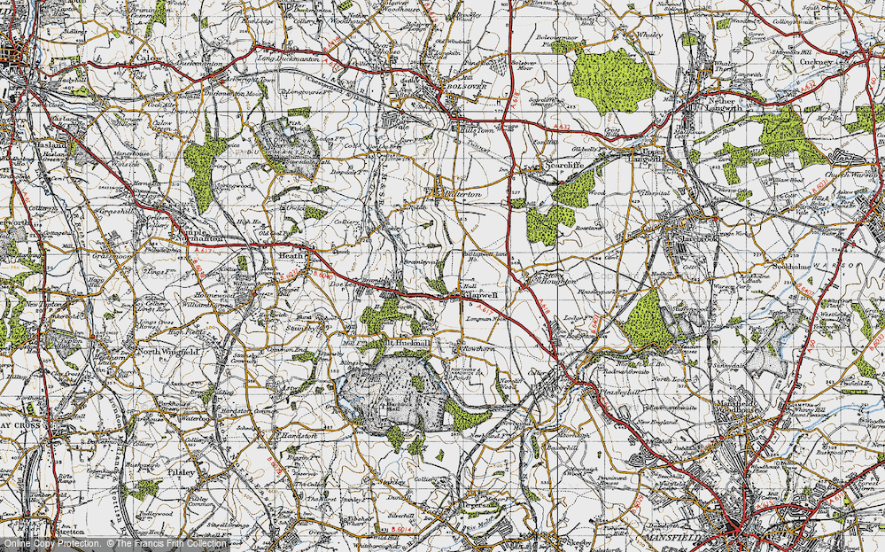 Old Map of Glapwell, 1947 in 1947