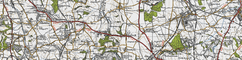 Old map of Glapwell in 1947