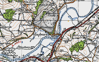 Old map of Glasbury in 1947