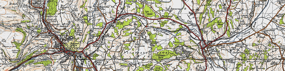 Old map of Bryn in 1946