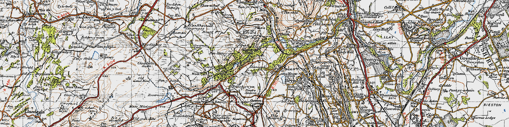 Old map of Glascoed in 1947