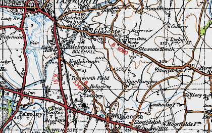 Old map of Glascote in 1946