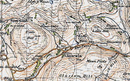 Old map of Glascwm in 1947