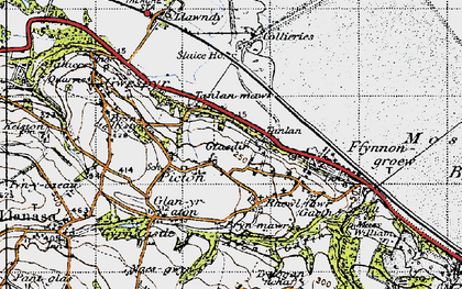 Old map of Glasdir in 1947
