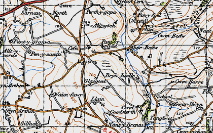 Old map of Glasgoed in 1947