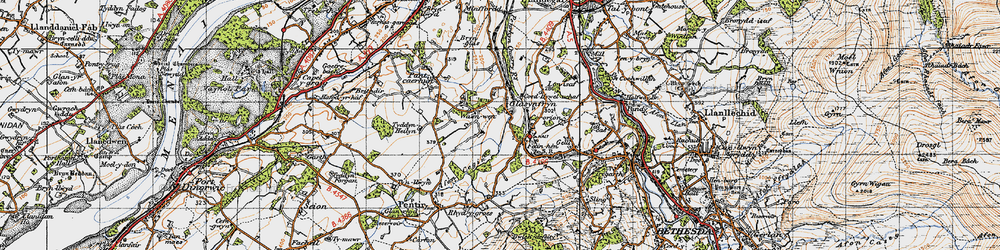 Old map of Glasinfryn in 1947