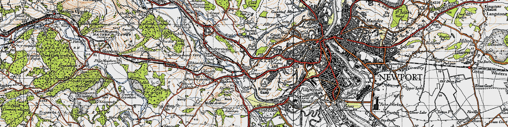 Old map of Glasllwch in 1947