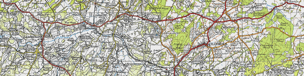 Old map of Glassenbury in 1940