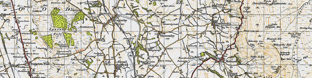Old map of Glassonby in 1947