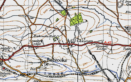 Old map of Glaston in 1946