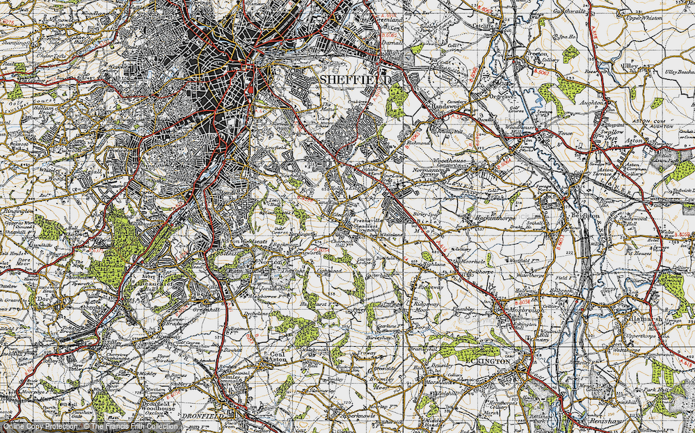 Old Map of Gleadless, 1947 in 1947