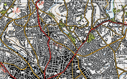 Old map of Gledhow in 1947