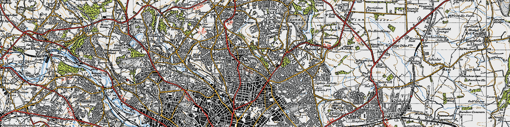 Old map of Gledhow in 1947