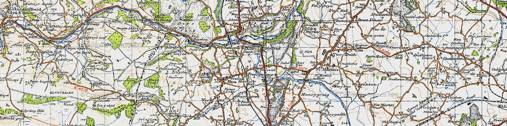 Old map of Gledrid in 1947