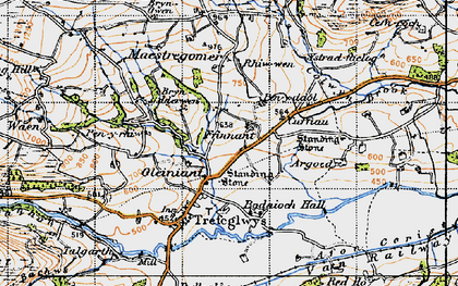 Old map of Bryndderwen in 1947