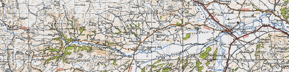 Old map of Bryndderwen in 1947