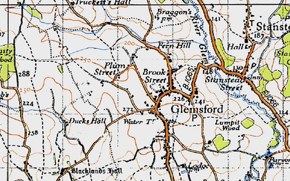Old map of Glemsford in 1946