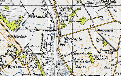 Old map of Glencaple in 1947