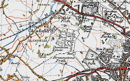 Old map of Glenfield in 1946