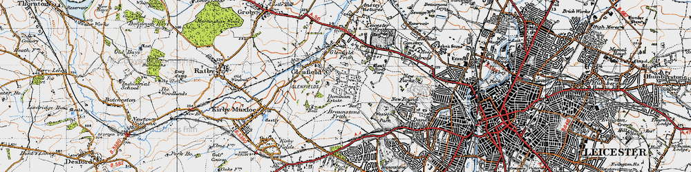 Old map of Glenfield in 1946