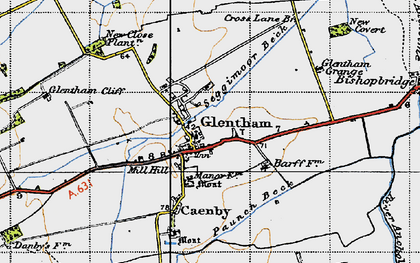 Old map of Glentham in 1947