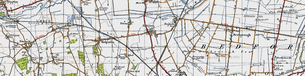 Old map of Glinton in 1946