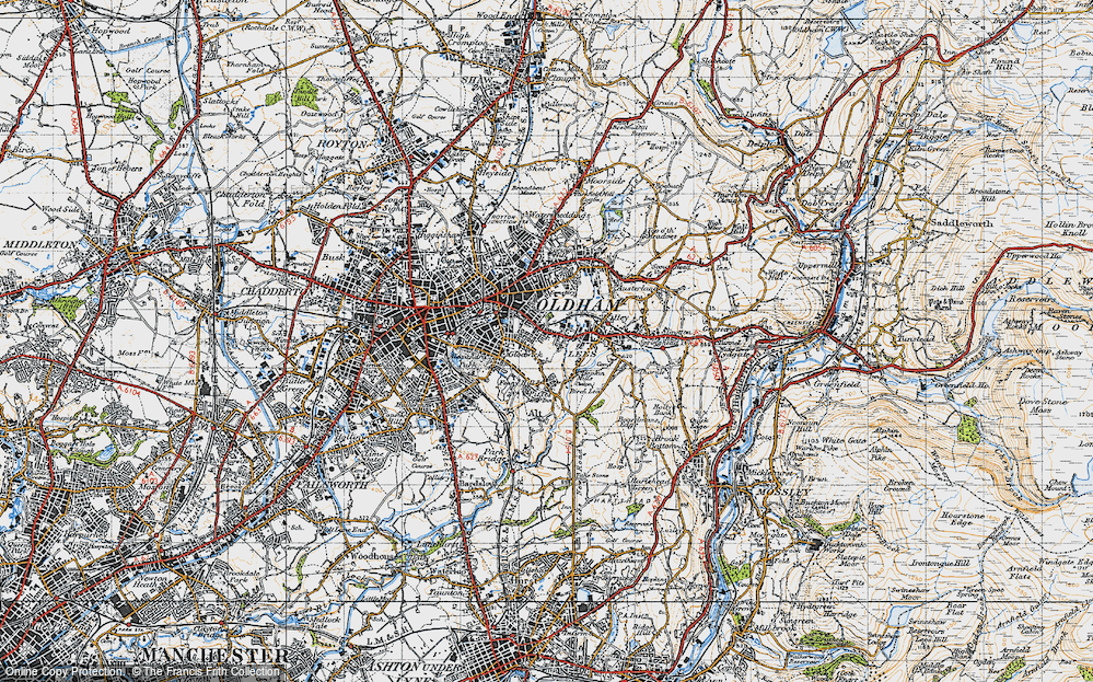 Old Map of Glodwick, 1947 in 1947