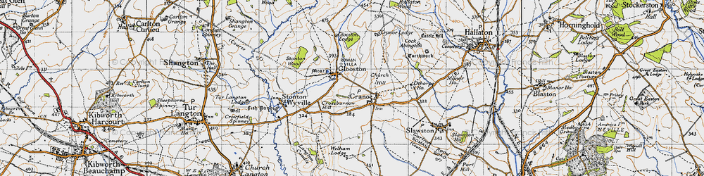 Old map of Glooston in 1946
