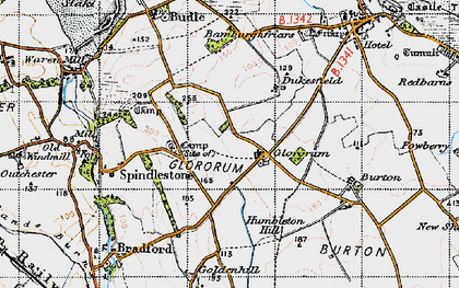 Old map of Glororum in 1947