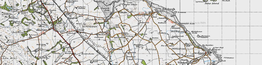Old map of Glororum in 1947