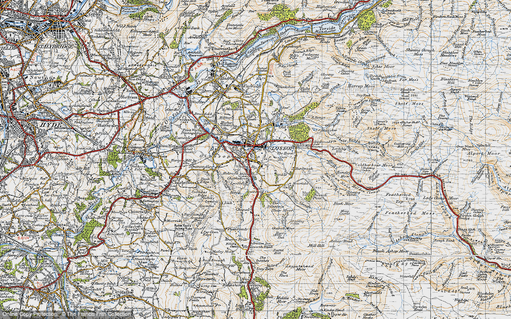 Old Map of Glossop, 1947 in 1947