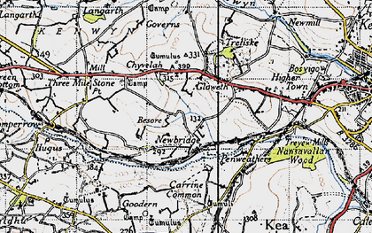 Old map of Gloweth in 1946