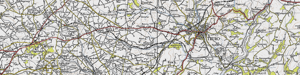 Old map of Gloweth in 1946
