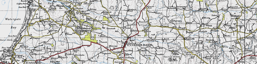 Old map of Gluvian in 1946