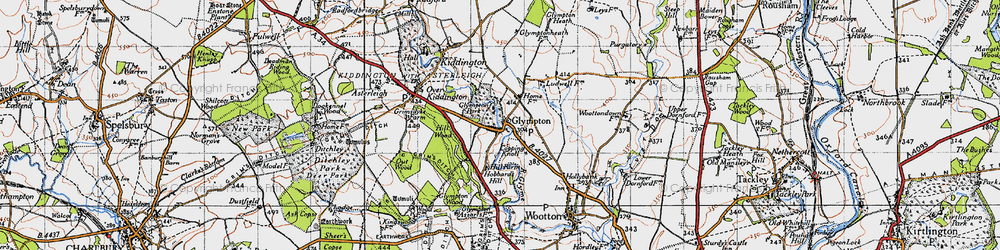 Old map of Glympton in 1946