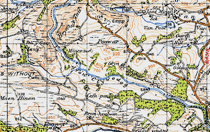 Old map of Bronheulwen in 1947