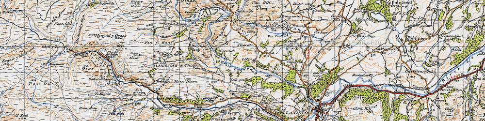 Old map of Bronheulwen in 1947