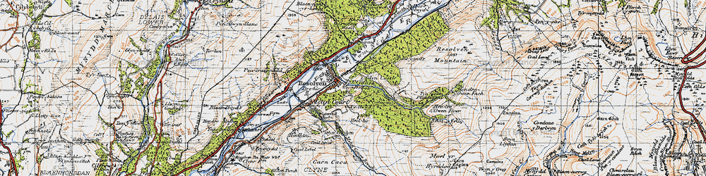 Old map of Glyn Castle in 1947