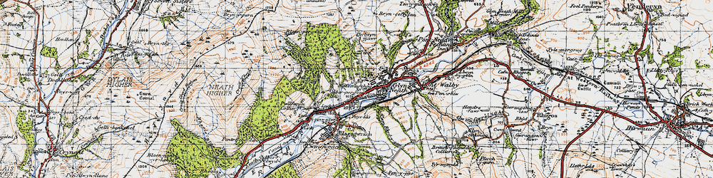 Old map of Glyn-neath in 1947