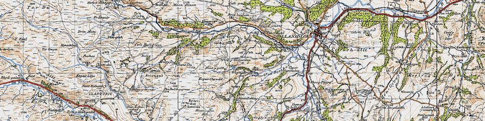 Old map of Afon Brochan in 1947