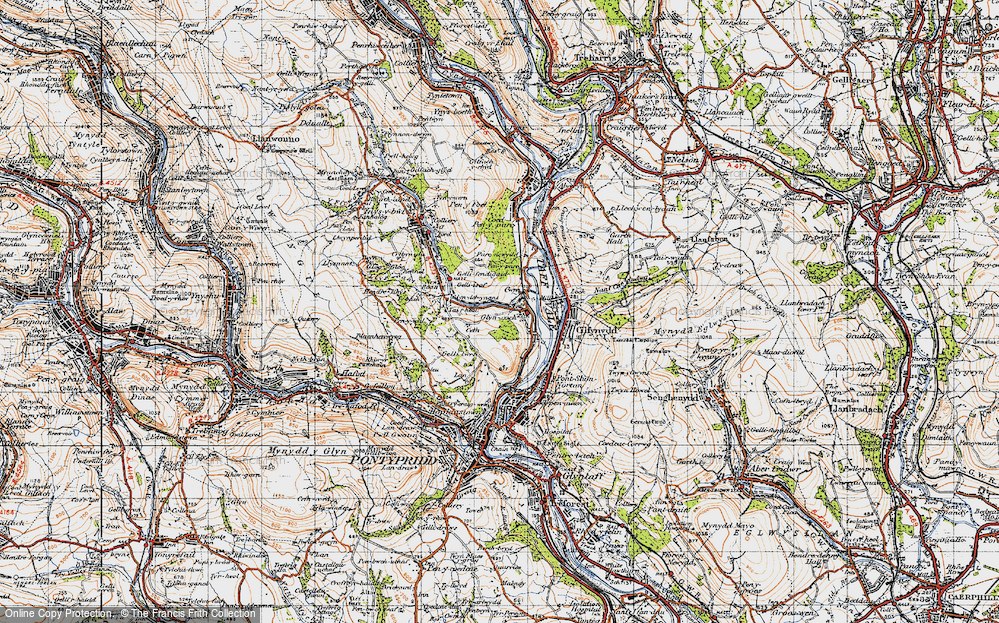 Old Map of Glyncoch, 1947 in 1947
