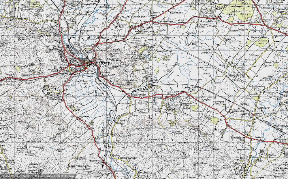 Old Map of Glynde, 1940 in 1940