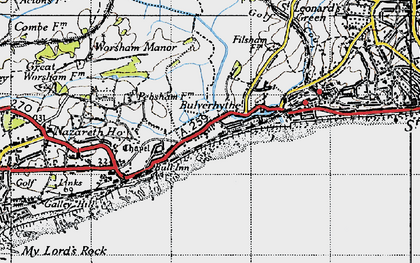 Old map of Glyne Gap in 1940