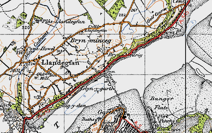 Old map of Bryn Meurig in 1947